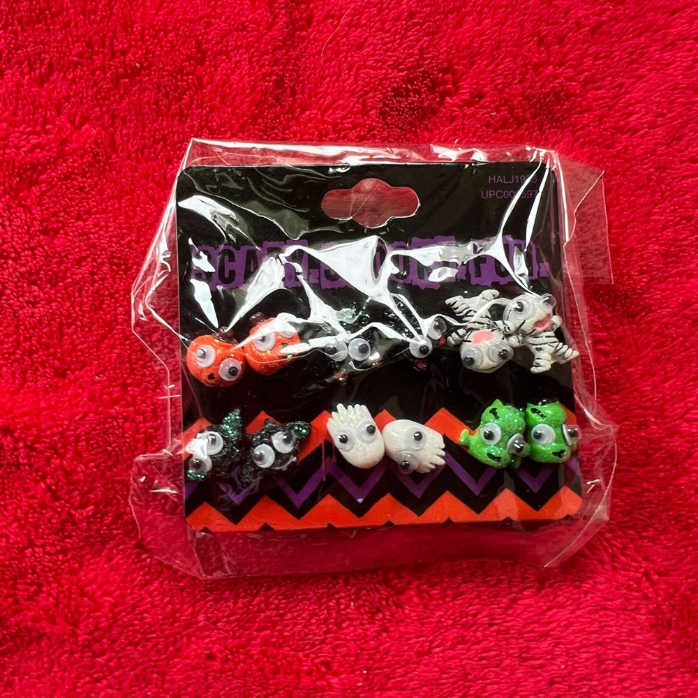 Alamar Orange and Black Zigzag Earrings